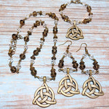 Celtic Knot Bronze Glass Jewelry Set