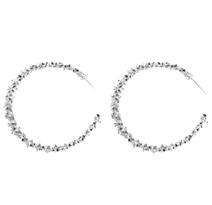 Silver Flake Hoop Earrings (ATHENS)