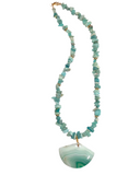 Agate and Amazonite Stone Necklace (MARGARET)