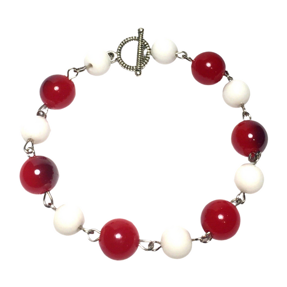 Red & White Acrylic Bracelet (MELBA)