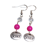 Sister Fuchsia Glass Earrings (SIS-E)