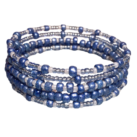 Navy Blue Glass Bangle Bracelet (TERESA)