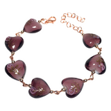 Purple Hearts Lampwork Glass Jewelry Set (AMOUR)