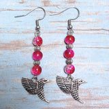 Hummingbird Fuchsia Glass Jewelry Set (BIRDIE)