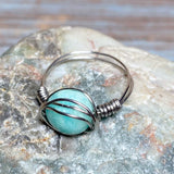 Amazonite Stone Ring Size 8 (DAPHNE-R2)