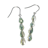 Gray Glass Crystal Drop Earrings (ENDORA)