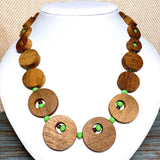 Natural Wood Apple Green Necklace (GLENWOOD)