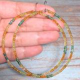 Multi Color Glass Boho Hoop Earrings (MAUREEN-E)