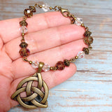 Celtic Knot Bronze Glass Jewelry Set