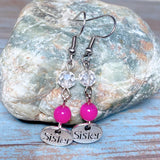 Sister Fuchsia Glass Earrings (SIS-E)