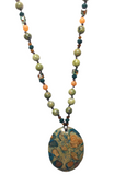 Earthy Stone & Glass Necklace (MEDORA)