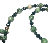 Green Jasper Stone Tribal Necklace (EVERGLADES)