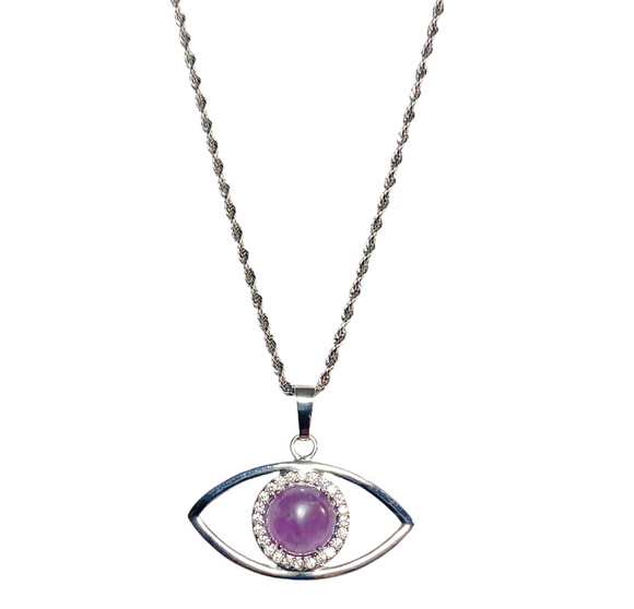 Evil Eye Amethyst Stone Necklace (THANA)