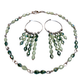 Earth Olive Green Glass Jewelry Set (TANSY)