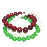 Red Green & White Layered Bracelet (AMBROSE)