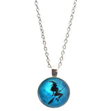 Flying Witch Glass Dome Necklace (ANISE)