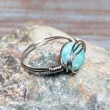 Amazonite Stone Ring Size 8 (DAPHNE-R2)