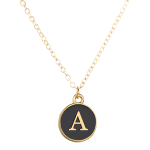 Letter "A" Black Shell Necklace (AQUILA)