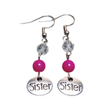 Sister Fuchsia Glass Earrings (SIS-E)