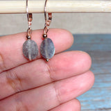 Labradorite Stone Rose Gold Earrings (MISHA-E)