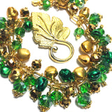 Green Gold Jingle Bell Chunky Bracelet (WREATH-B)