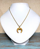 Tiger Eye Stone Crescent Moon Necklace (APOLLO)