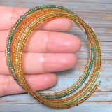 Multi Color Glass Boho Bangle Bracelet (MAUREEN-B)