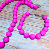 Magenta Acylic Cord Beaded Set (FELICIA)