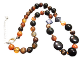 Earthy Agate Blue Goldstone Gemstone Necklace (GAIA)