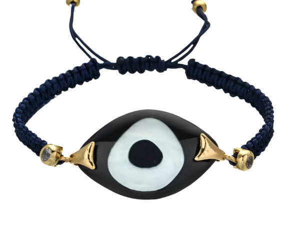 Evil Eye Dark Blue Cord Bracelet (LAYLA)