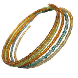 Multi Color Glass Boho Bangle Bracelet (MAUREEN-B)