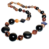 Earthy Agate Blue Goldstone Gemstone Necklace (GAIA)