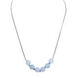 Aquamarine Stone Cluster Necklace (NICOLE-N)