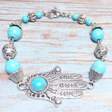 Hamsa Howlite Gemstone Bracelet