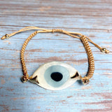 Evil Eye Tan Cord Bracelet (NAWAL)