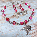 Hummingbird Fuchsia Glass Jewelry Set (BIRDIE)