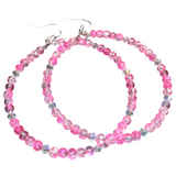 Pink Glass Large Hoop Earrings