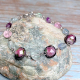 Fluorite Stone & Glass Bracelet (FIORELLA-B)