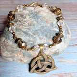 Celtic Knot Bronze Glass Bracelet