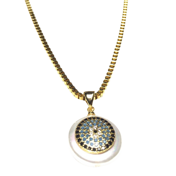 Evil Eye Seashell Necklace (MAHZUZ)