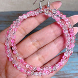 Pink Glass Large Hoop Earrings