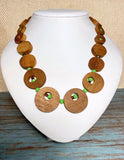 Natural Wood Apple Green Necklace (GLENWOOD)