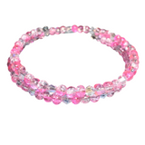 Pink Glass Bangle Bracelet