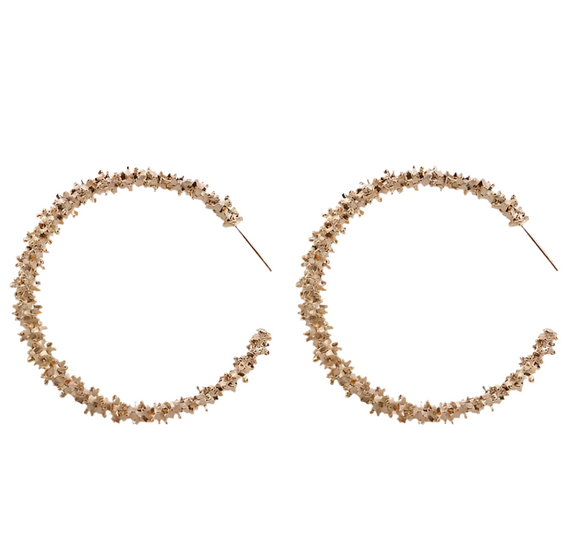 Golden Flake Hoop Earrings