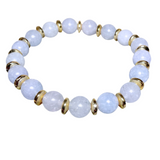 Aquamarine & Hematite Stone Bracelet (NICOLE-B2)