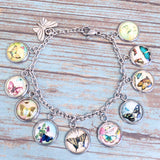 Butterfly Glass Dome Charm Bracelet (MONARCH)