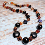 Earthy Agate Blue Goldstone Gemstone Necklace (GAIA)