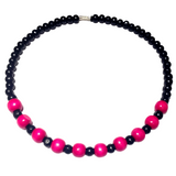 Fuchsia Black Wood Choker Necklace (OBELIA)