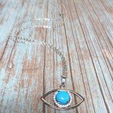 Evil Eye Blue Howlite Stone Necklace (HABIBI)