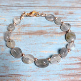 Labradorite Stone Rose Gold Bracelet (MISHA-B)